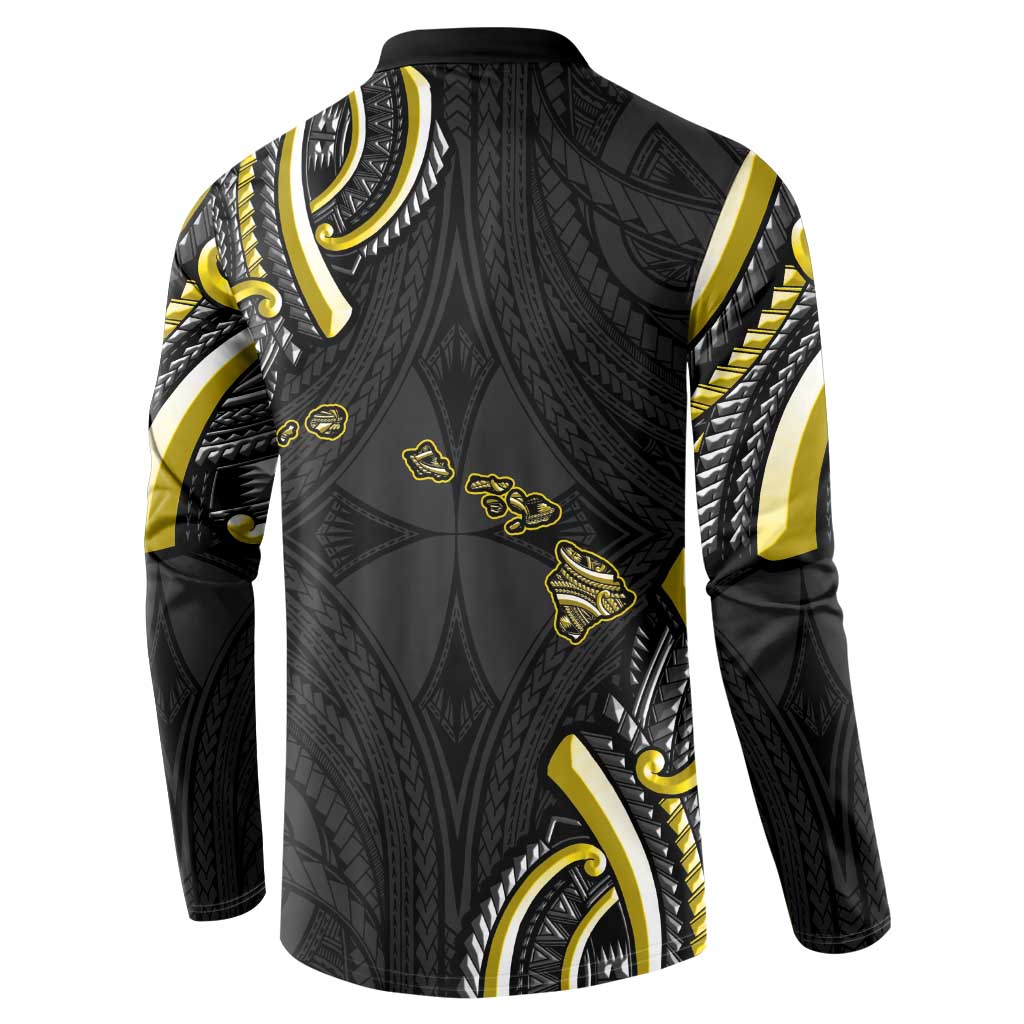 Traditional Art Hawaiian Kakau Tattoos Button Sweatshirt Yellow Color LT03 - Polynesian Pride