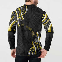 Traditional Art Hawaiian Kakau Tattoos Button Sweatshirt Yellow Color LT03 - Polynesian Pride