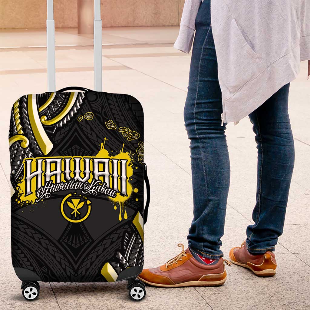 Traditional Art Hawaiian Kakau Tattoos Luggage Cover Yellow Color LT03 Yellow - Polynesian Pride
