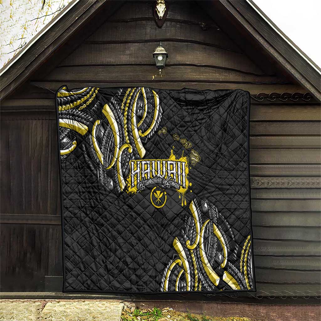 Traditional Art Hawaiian Kakau Tattoos Quilt Yellow Color LT03 - Polynesian Pride