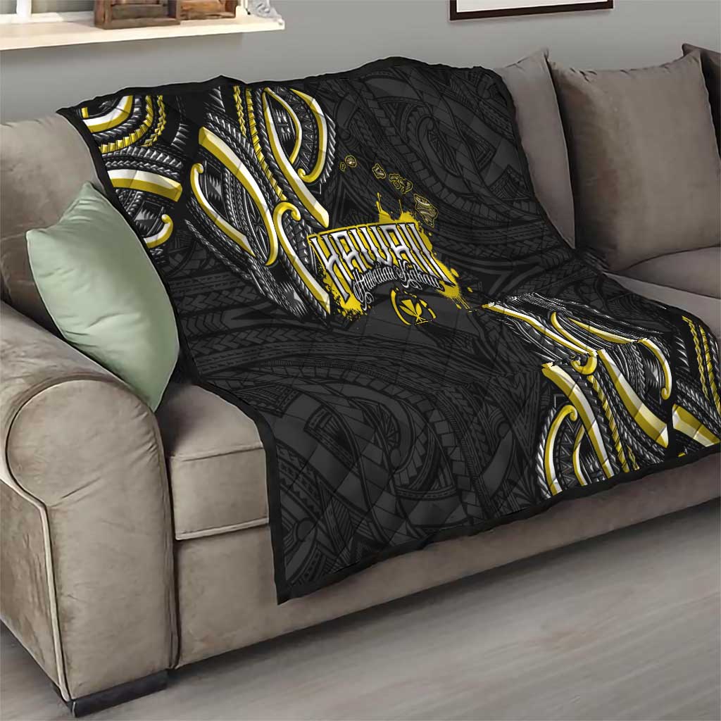 Traditional Art Hawaiian Kakau Tattoos Quilt Yellow Color LT03 - Polynesian Pride