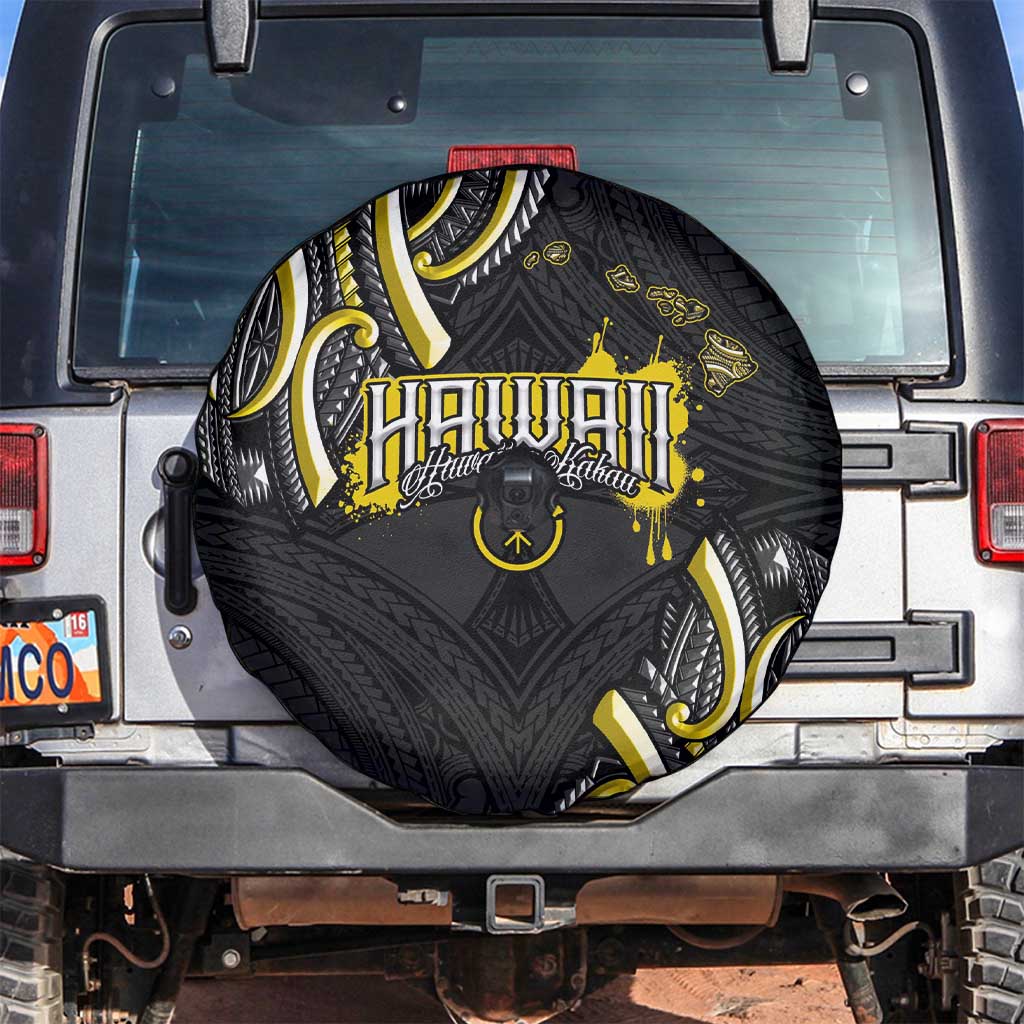 Traditional Art Hawaiian Kakau Tattoos Spare Tire Cover Yellow Color LT03 Yellow - Polynesian Pride