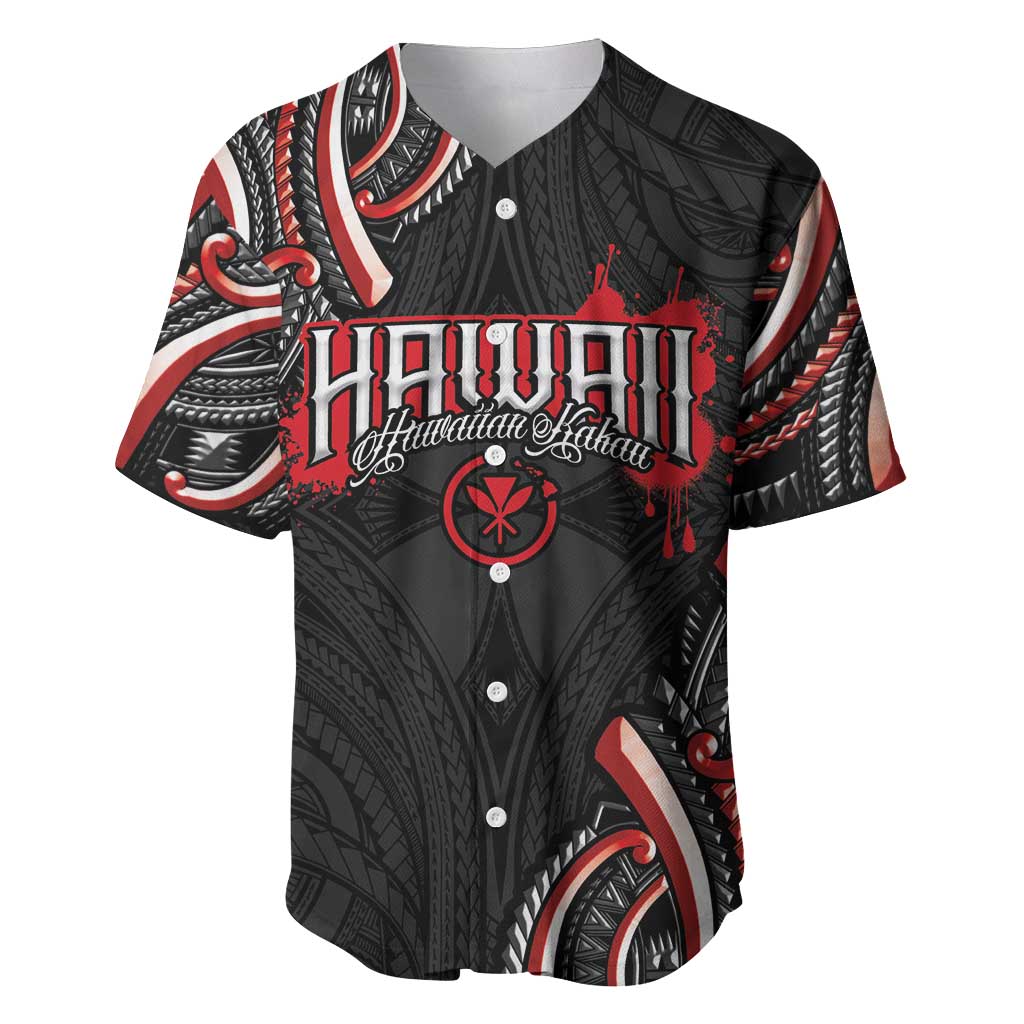 Traditional Art Hawaiian Kakau Tattoos Baseball Jersey Red Color LT03 Red - Polynesian Pride