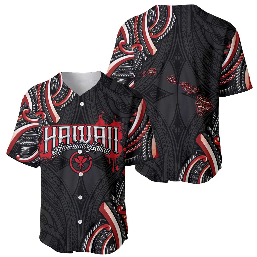 Traditional Art Hawaiian Kakau Tattoos Baseball Jersey Red Color LT03 - Polynesian Pride