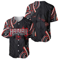 Traditional Art Hawaiian Kakau Tattoos Baseball Jersey Red Color LT03 - Polynesian Pride