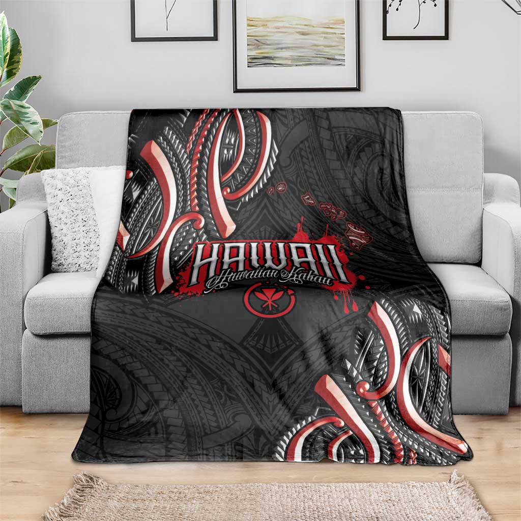 Traditional Art Hawaiian Kakau Tattoos Blanket Red Color LT03 - Polynesian Pride