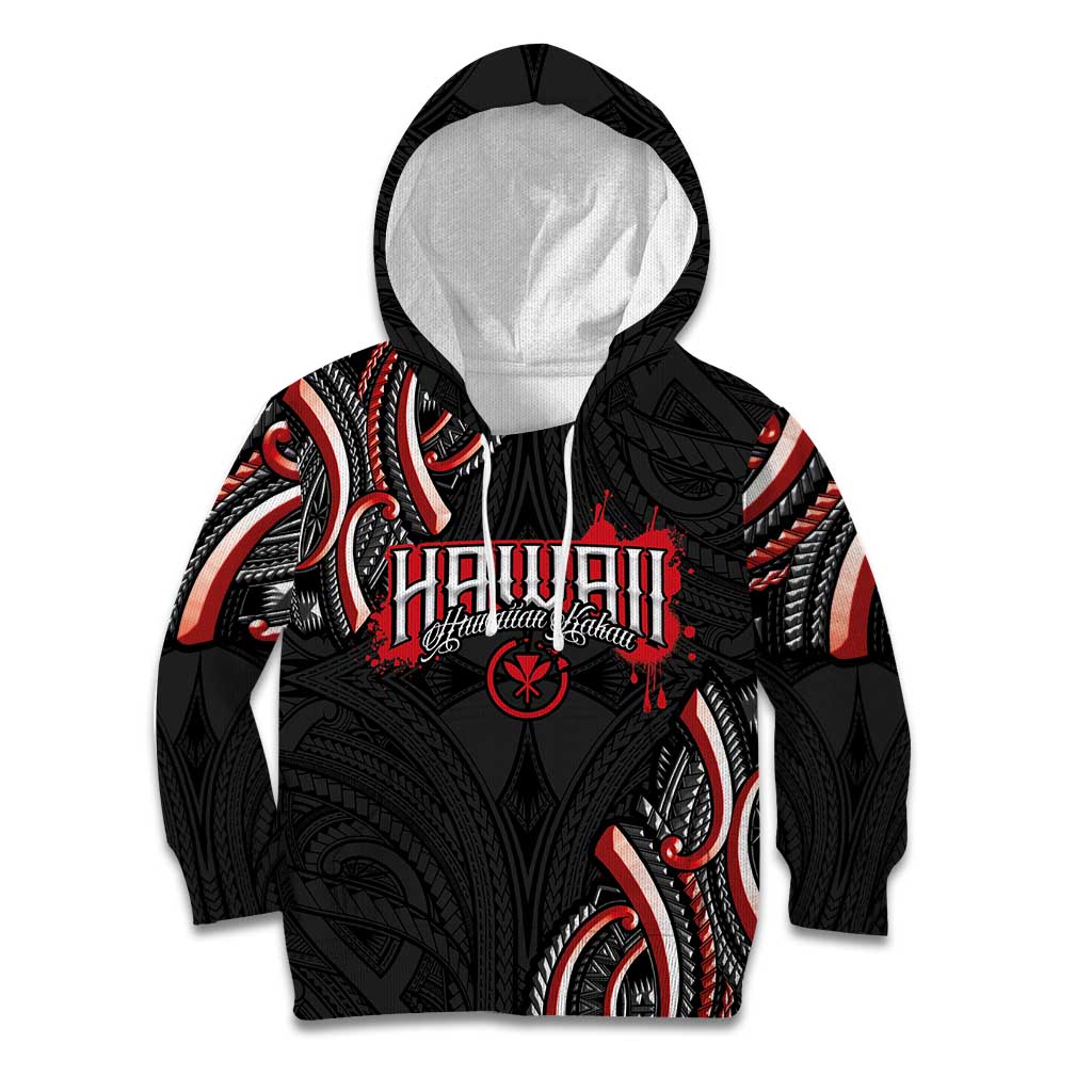 Traditional Art Hawaiian Kakau Tattoos Kid Hoodie Red Color LT03 Hoodie Red - Polynesian Pride