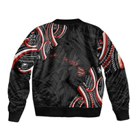Traditional Art Hawaiian Kakau Tattoos Sleeve Zip Bomber Jacket Red Color LT03 - Polynesian Pride