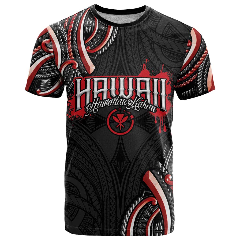 Traditional Art Hawaiian Kakau Tattoos T Shirt Red Color LT03 Red - Polynesian Pride