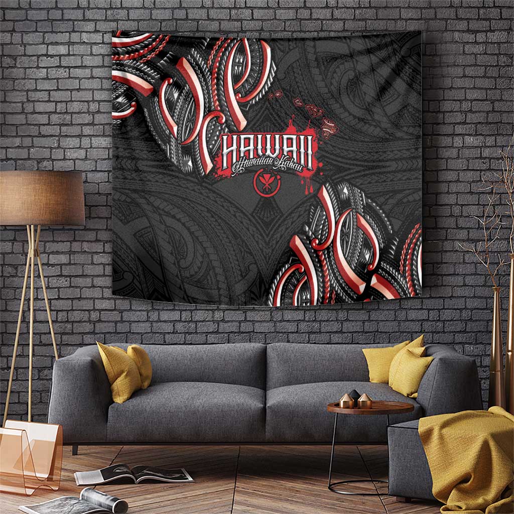 Traditional Art Hawaiian Kakau Tattoos Tapestry Red Color LT03 Red - Polynesian Pride