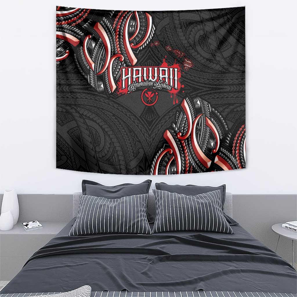 Traditional Art Hawaiian Kakau Tattoos Tapestry Red Color LT03 - Polynesian Pride