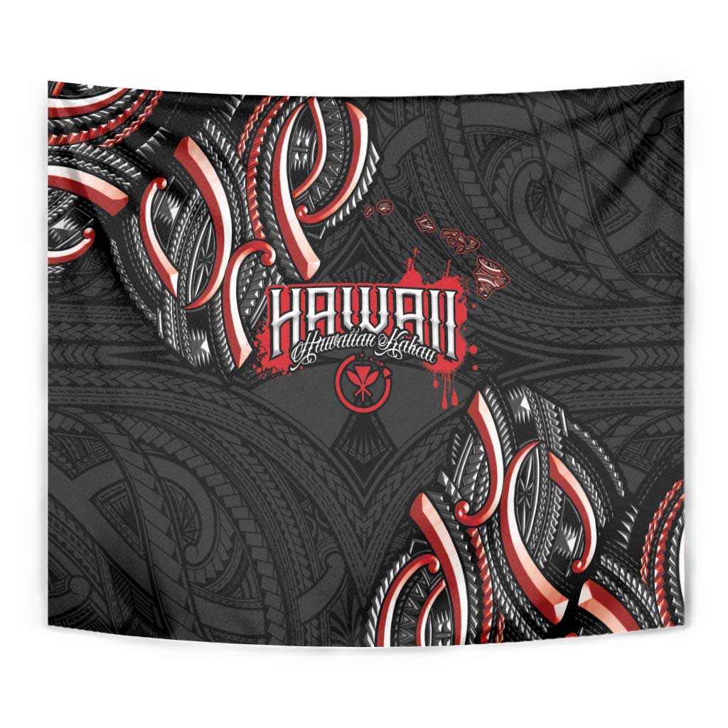 Traditional Art Hawaiian Kakau Tattoos Tapestry Red Color LT03 - Polynesian Pride