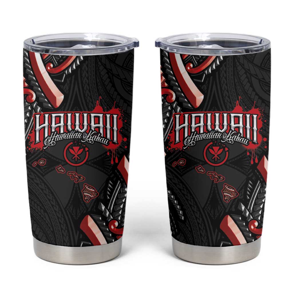 Traditional Art Hawaiian Kakau Tattoos Tumbler Cup Red Color LT03 Red - Polynesian Pride