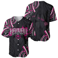 Traditional Art Hawaiian Kakau Tattoos Baseball Jersey Pink Color LT03 - Polynesian Pride
