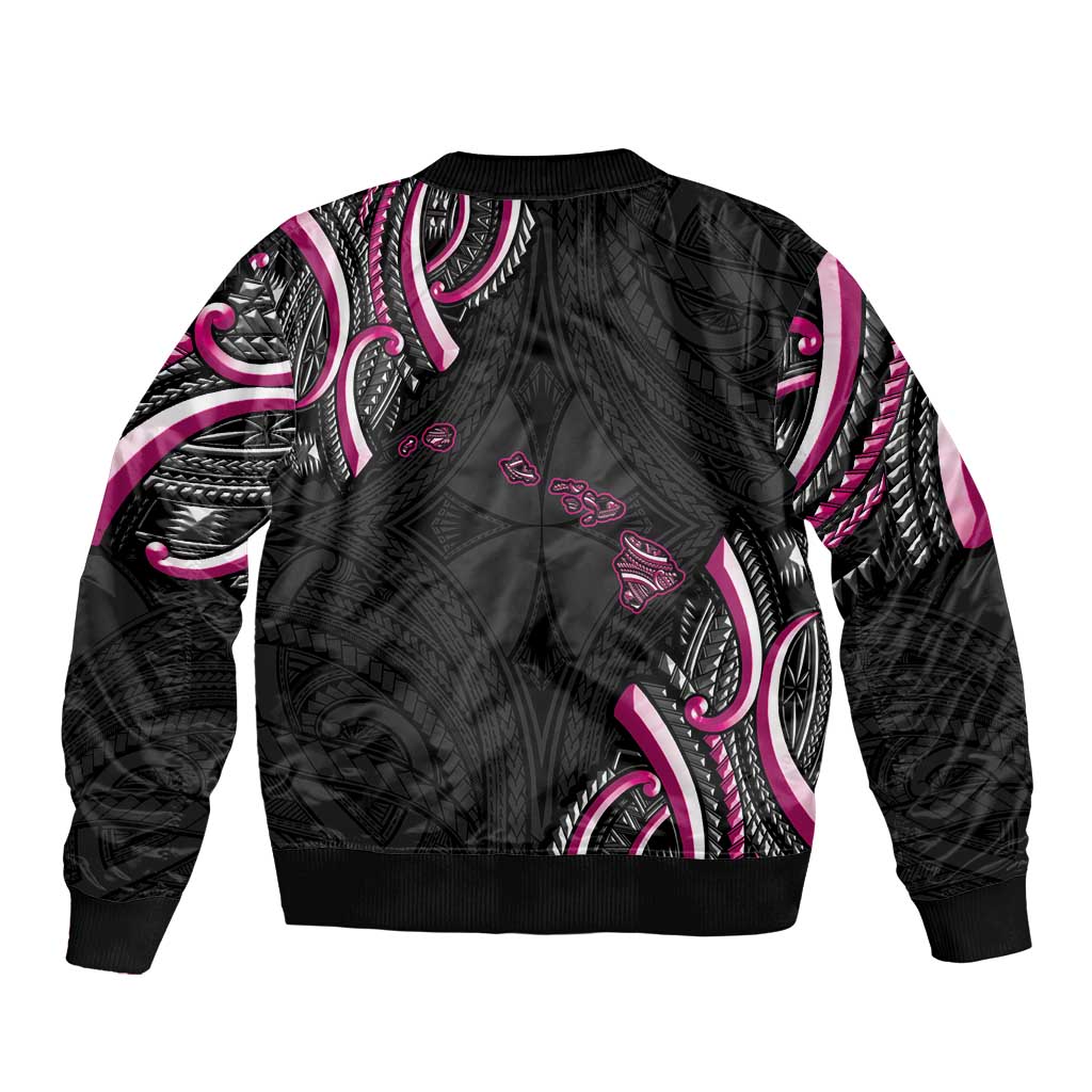 Traditional Art Hawaiian Kakau Tattoos Bomber Jacket Pink Color LT03 - Polynesian Pride