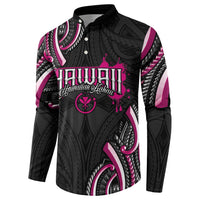 Traditional Art Hawaiian Kakau Tattoos Button Sweatshirt Pink Color LT03 - Polynesian Pride