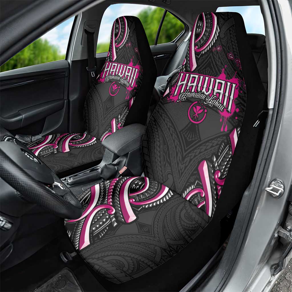 Traditional Art Hawaiian Kakau Tattoos Car Seat Cover Pink Color LT03 - Polynesian Pride