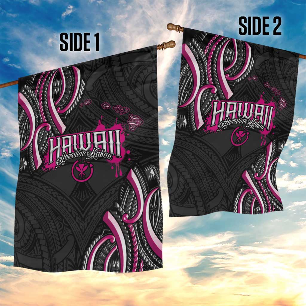 Traditional Art Hawaiian Kakau Tattoos Garden Flag Pink Color LT03 - Polynesian Pride