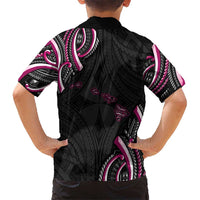 Traditional Art Hawaiian Kakau Tattoos Kid Hawaiian Shirt Pink Color LT03 - Polynesian Pride