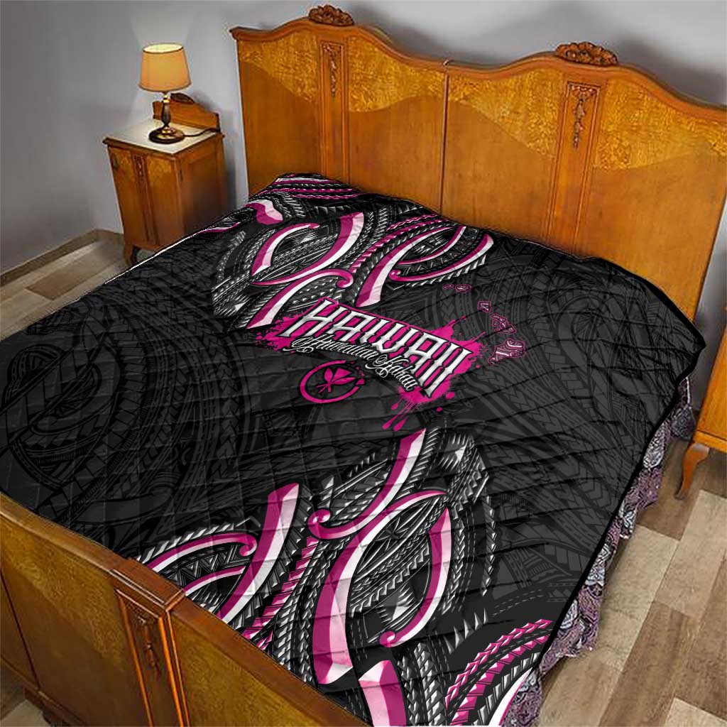 Traditional Art Hawaiian Kakau Tattoos Quilt Pink Color LT03 - Polynesian Pride