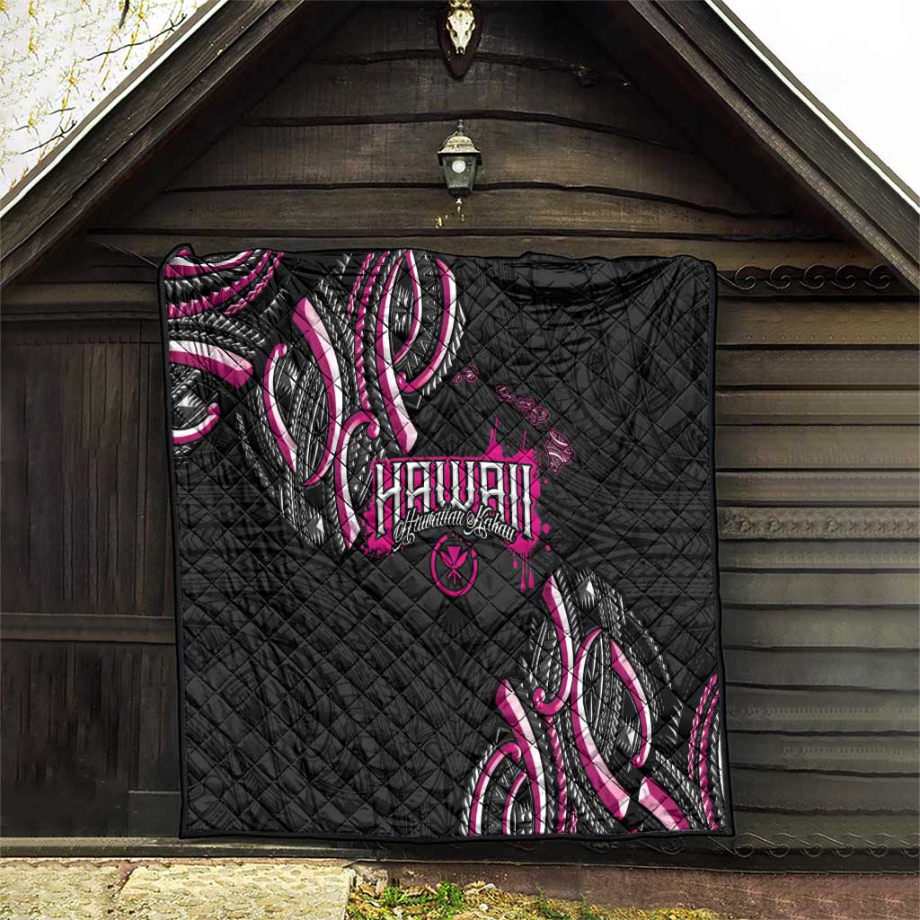 Traditional Art Hawaiian Kakau Tattoos Quilt Pink Color LT03 - Polynesian Pride