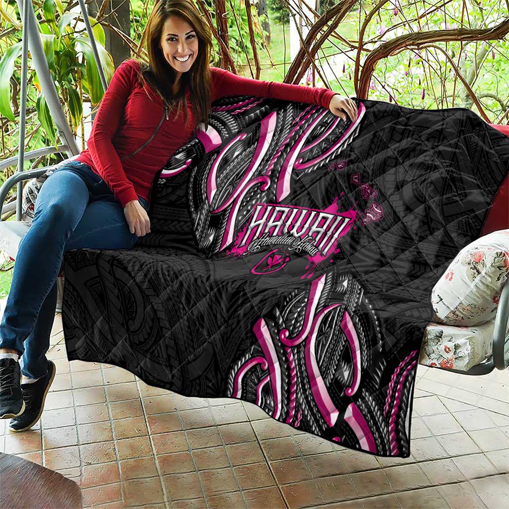 Traditional Art Hawaiian Kakau Tattoos Quilt Pink Color LT03 - Polynesian Pride