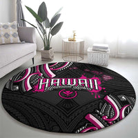 Traditional Art Hawaiian Kakau Tattoos Round Carpet Pink Color LT03 - Polynesian Pride
