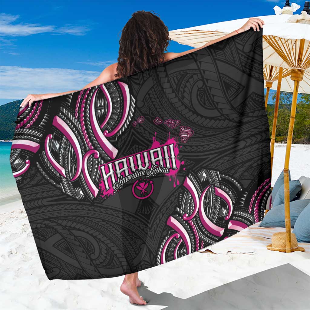 Traditional Art Hawaiian Kakau Tattoos Sarong Pink Color LT03 One Size 44 x 66 inches Pink - Polynesian Pride