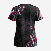 Traditional Art Hawaiian Kakau Tattoos Scrub Top Pink Color LT03 - Polynesian Pride