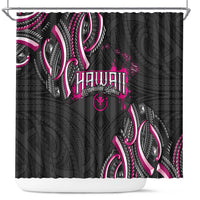 Traditional Art Hawaiian Kakau Tattoos Shower Curtain Pink Color LT03 Pink - Polynesian Pride