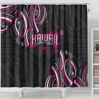 Traditional Art Hawaiian Kakau Tattoos Shower Curtain Pink Color LT03 - Polynesian Pride