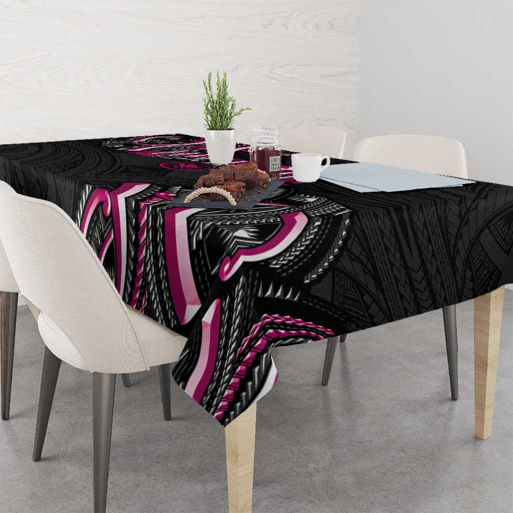 Traditional Art Hawaiian Kakau Tattoos Tablecloth Pink Color LT03 - Polynesian Pride