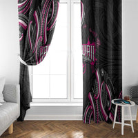 Traditional Art Hawaiian Kakau Tattoos Window Curtain Pink Color LT03 - Polynesian Pride