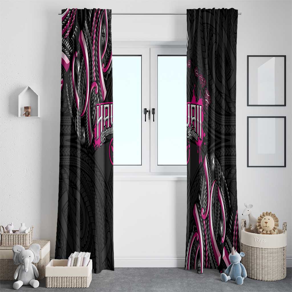 Traditional Art Hawaiian Kakau Tattoos Window Curtain Pink Color LT03 - Polynesian Pride