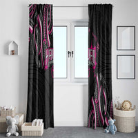 Traditional Art Hawaiian Kakau Tattoos Window Curtain Pink Color LT03 - Polynesian Pride