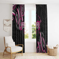 Traditional Art Hawaiian Kakau Tattoos Window Curtain Pink Color LT03 - Polynesian Pride