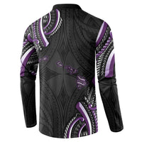 Traditional Art Hawaiian Kakau Tattoos Button Sweatshirt Purple Color LT03 - Polynesian Pride