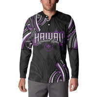 Traditional Art Hawaiian Kakau Tattoos Button Sweatshirt Purple Color LT03 - Polynesian Pride
