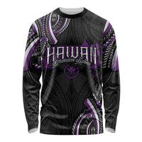 Traditional Art Hawaiian Kakau Tattoos Long Sleeve Shirt Purple Color LT03 Unisex Purple - Polynesian Pride