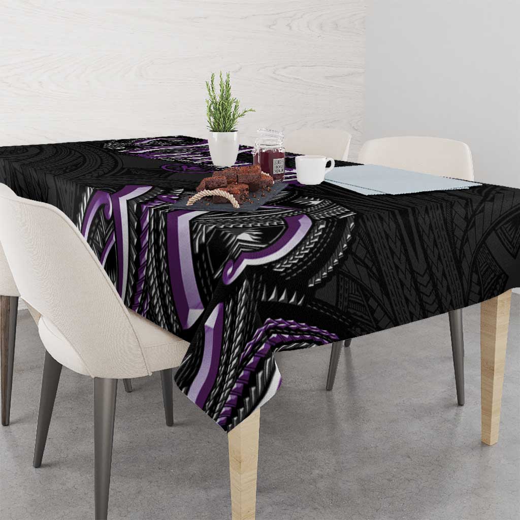 Traditional Art Hawaiian Kakau Tattoos Tablecloth Purple Color LT03 - Polynesian Pride
