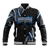 Traditional Art Hawaiian Kakau Tattoos Baseball Jacket Blue Color LT03 Unisex Blue - Polynesian Pride