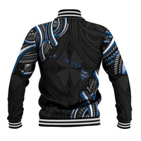 Traditional Art Hawaiian Kakau Tattoos Baseball Jacket Blue Color LT03 - Polynesian Pride