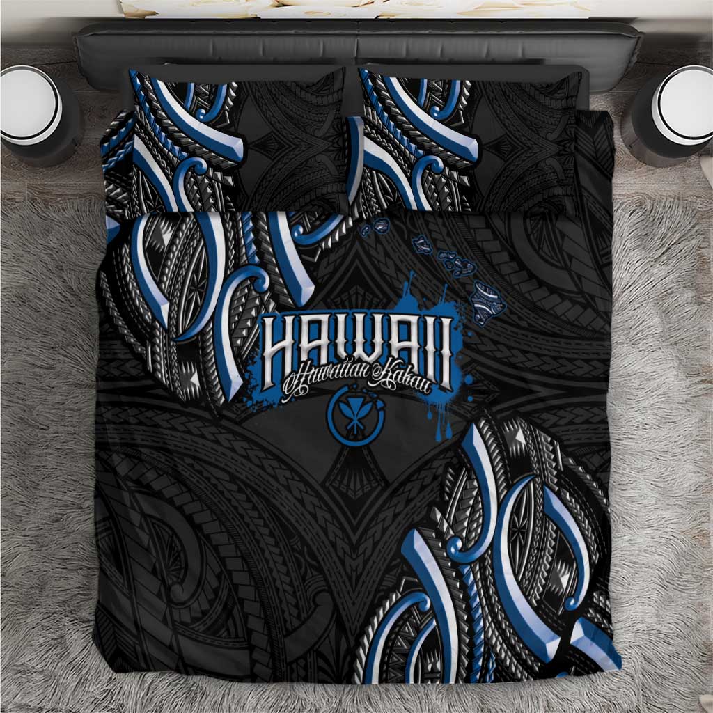 Traditional Art Hawaiian Kakau Tattoos Bedding Set Blue Color LT03 Blue - Polynesian Pride