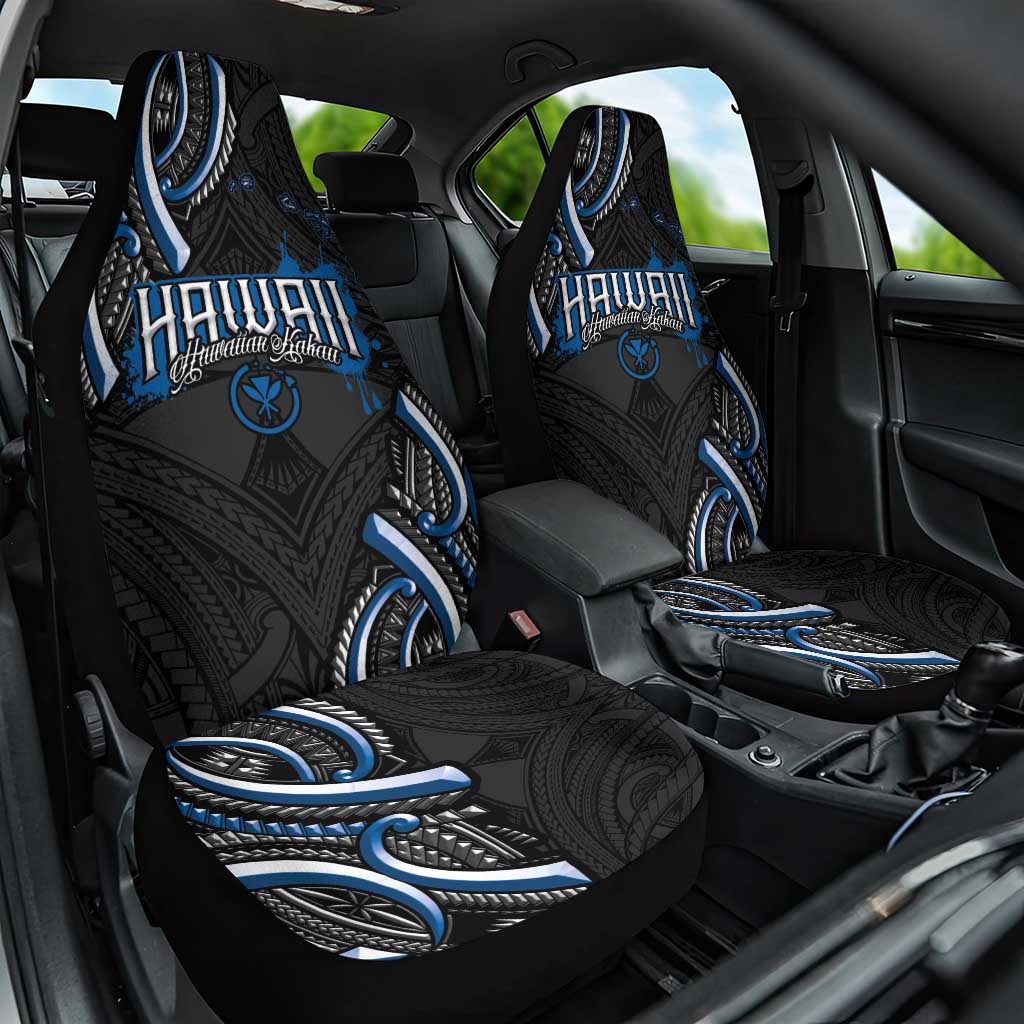 Traditional Art Hawaiian Kakau Tattoos Car Seat Cover Blue Color LT03 One Size Blue - Polynesian Pride