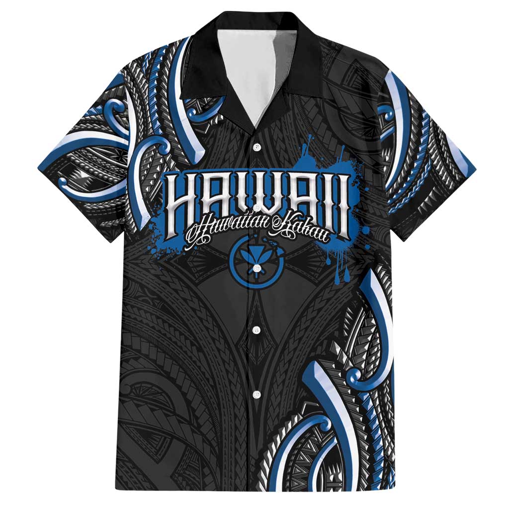 Traditional Art Hawaiian Kakau Tattoos Hawaiian Shirt Blue Color LT03 Blue - Polynesian Pride