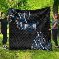Traditional Art Hawaiian Kakau Tattoos Quilt Blue Color LT03 - Polynesian Pride