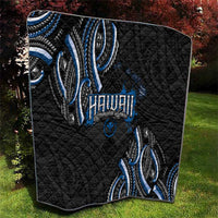 Traditional Art Hawaiian Kakau Tattoos Quilt Blue Color LT03 - Polynesian Pride