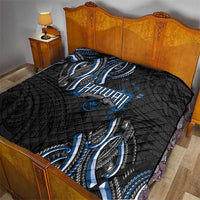Traditional Art Hawaiian Kakau Tattoos Quilt Blue Color LT03 - Polynesian Pride