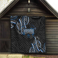Traditional Art Hawaiian Kakau Tattoos Quilt Blue Color LT03 - Polynesian Pride