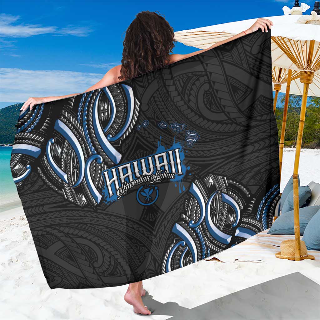 Traditional Art Hawaiian Kakau Tattoos Sarong Blue Color LT03 One Size 44 x 66 inches Blue - Polynesian Pride